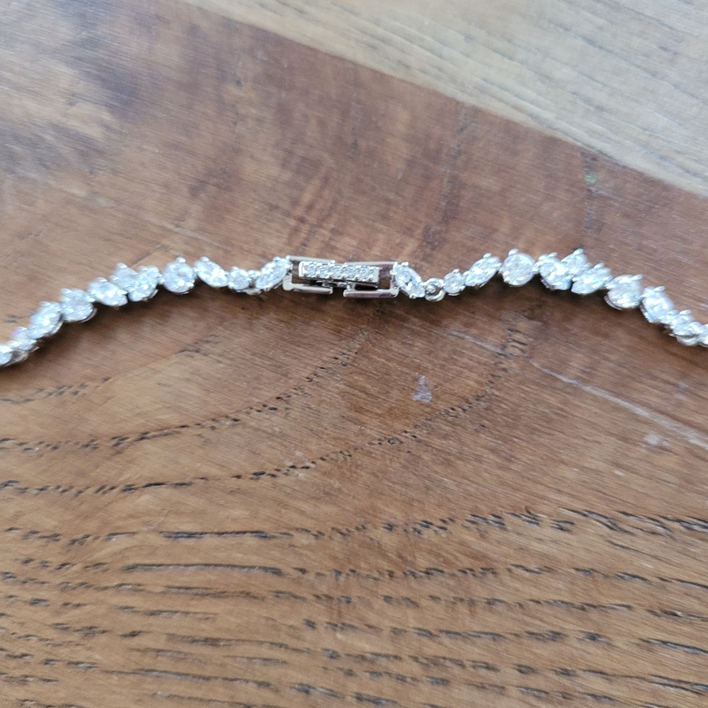 Nadri Silver Crystal Tennis Necklace - Picture 6 of 6